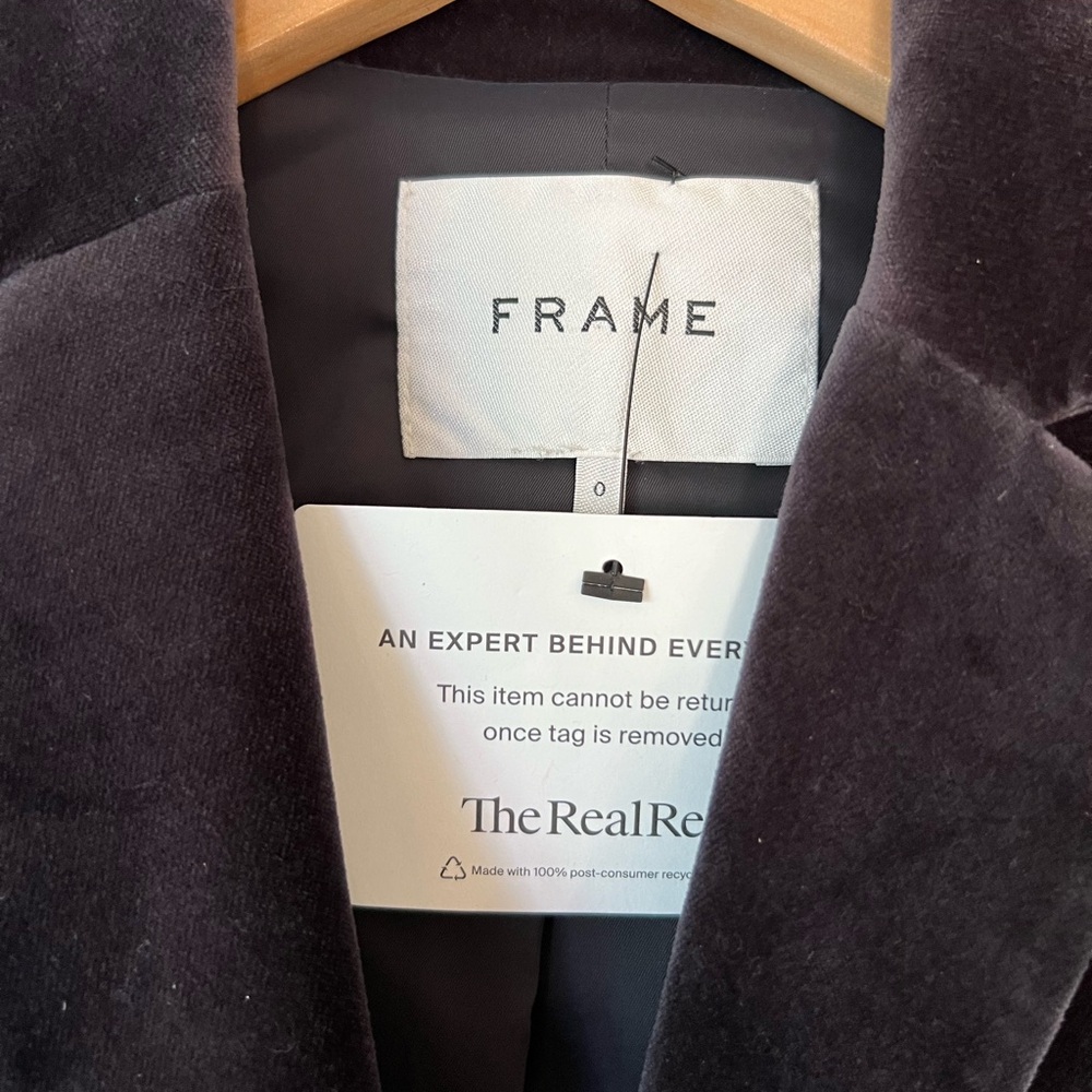 FRAME "The Classic" Velvet Blazer in Charcoal Gray - Picture 4 of 11